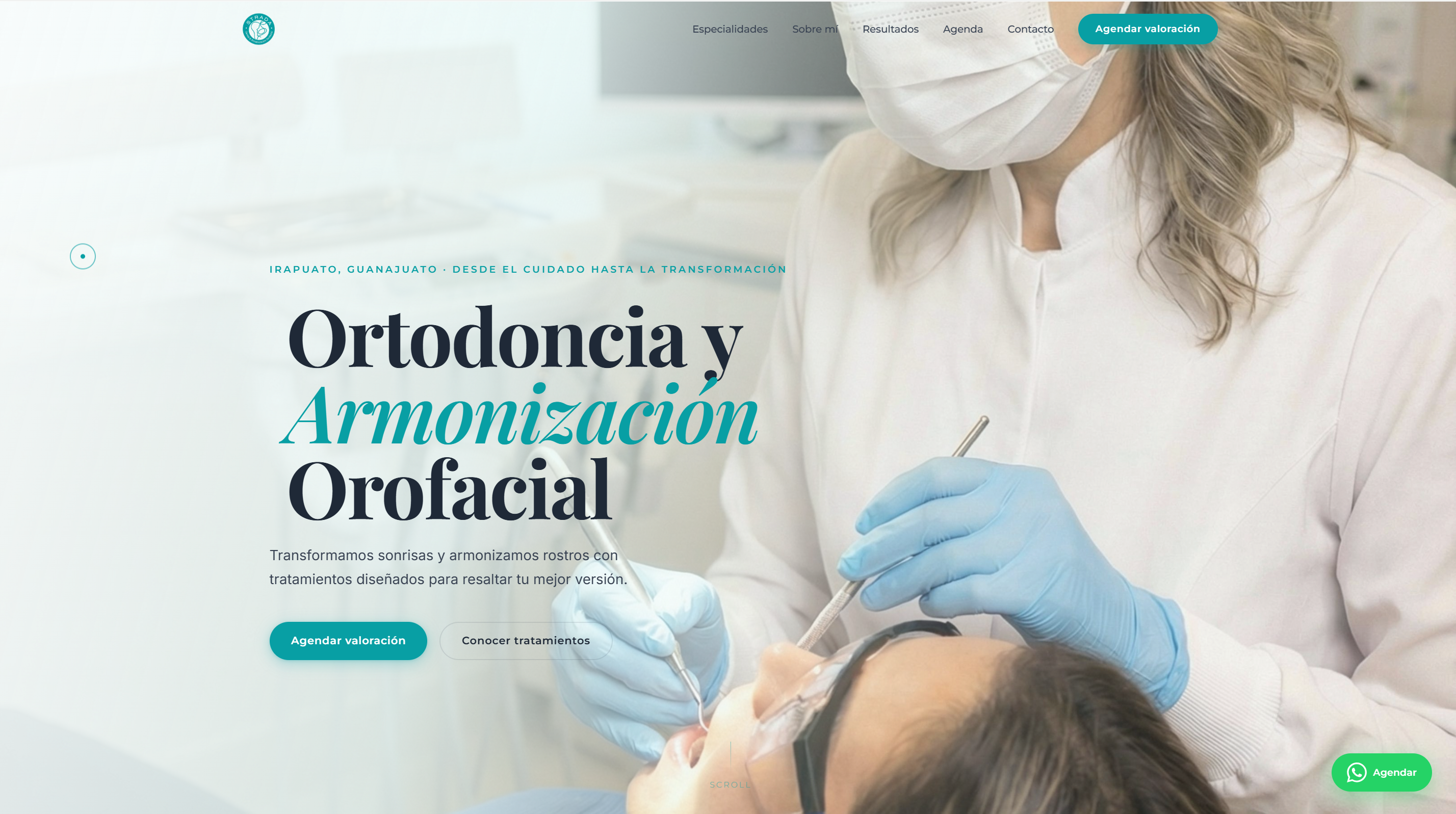 Vista previa de sitio web para clínica dental