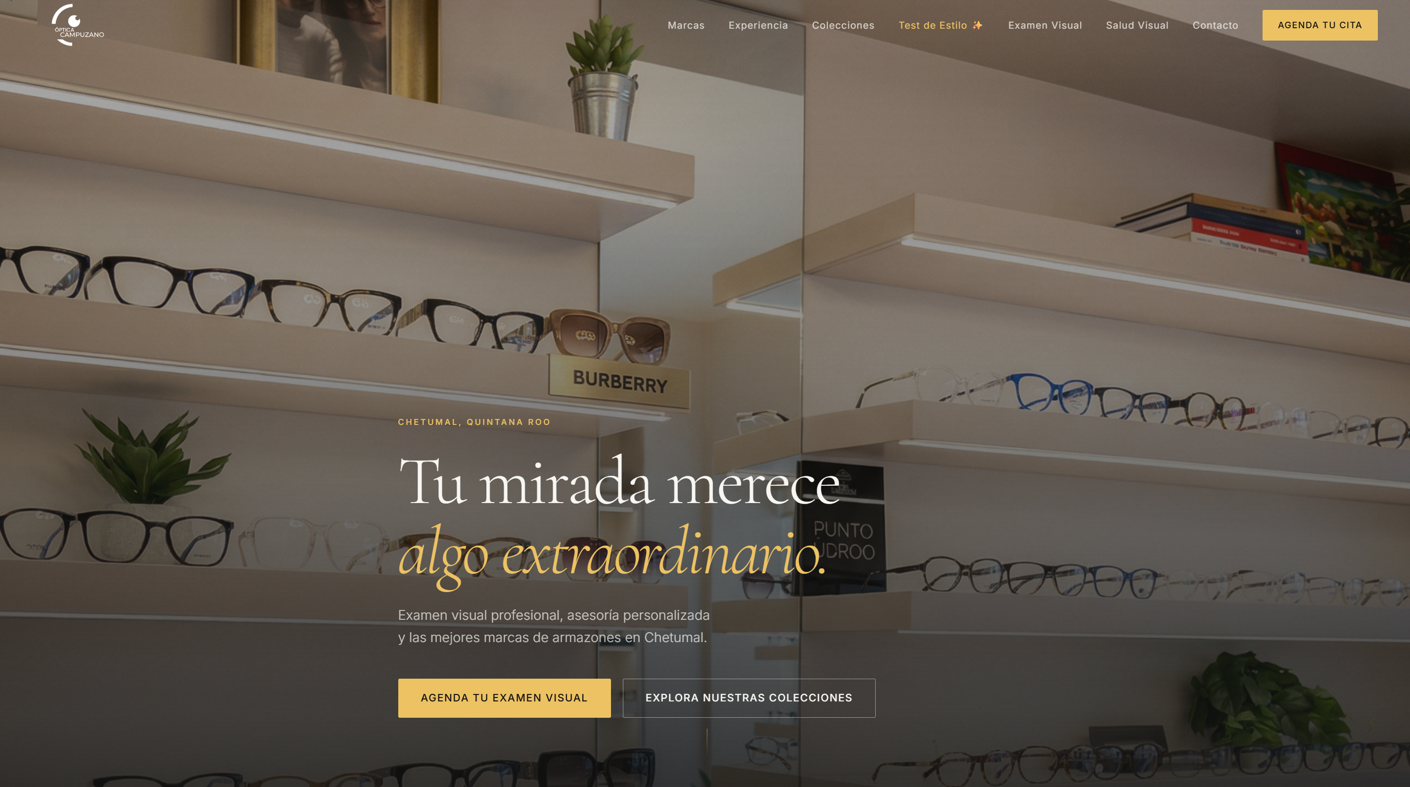 Sitio web de Óptica Campuzano